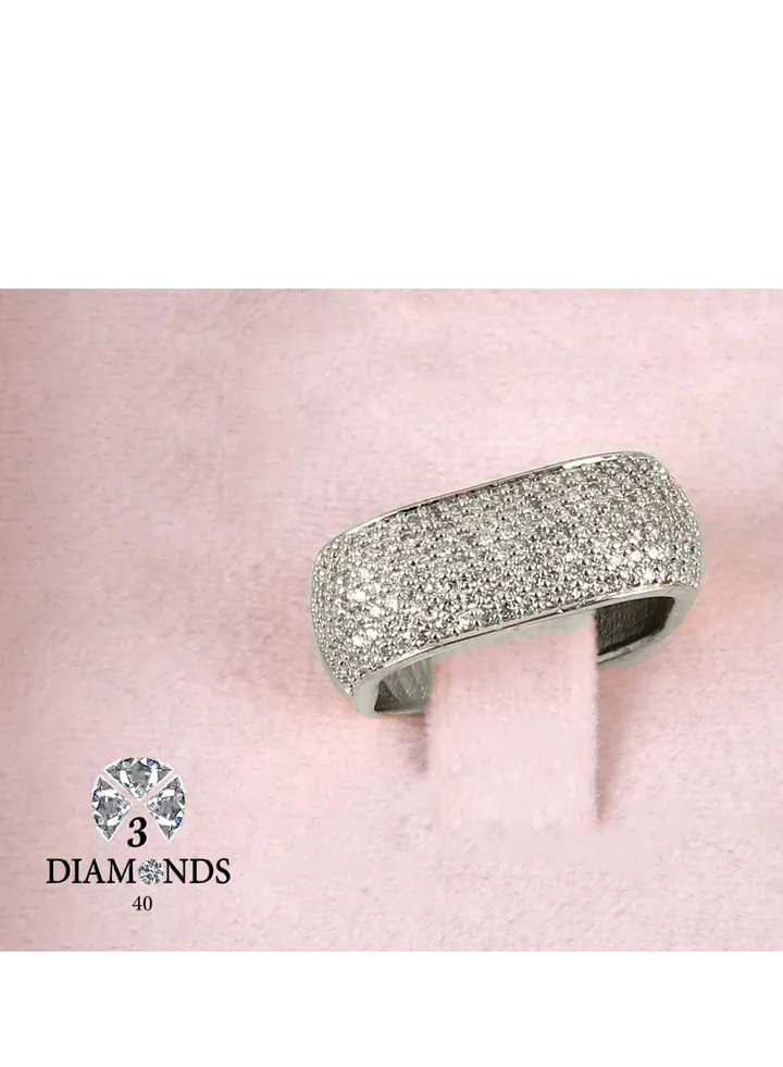 Debla Ring Platinum Plated For Women With Zircon Stone - Silver