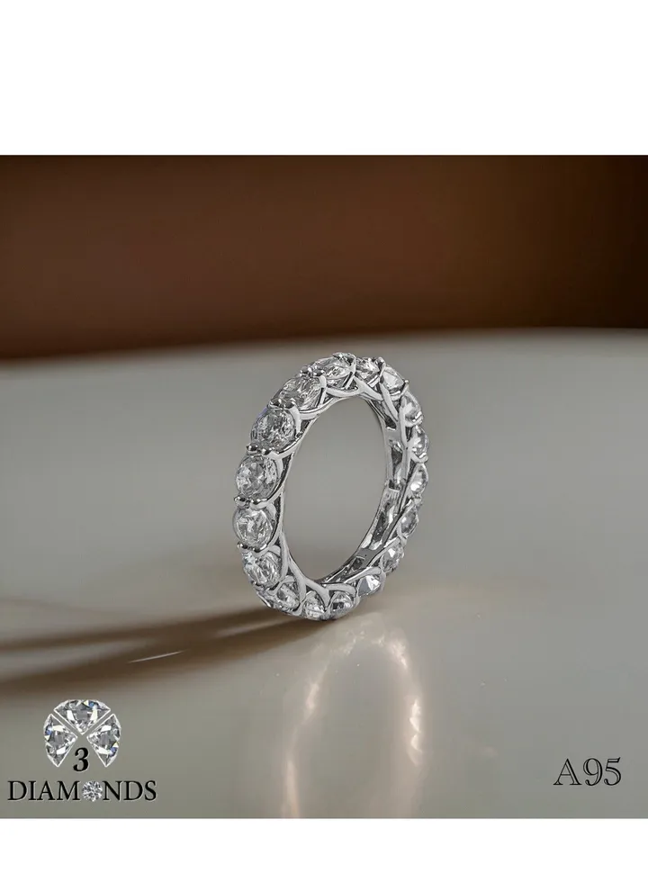 Debla Ring Platinum Plated For Women With Zircon Stone - Silver
