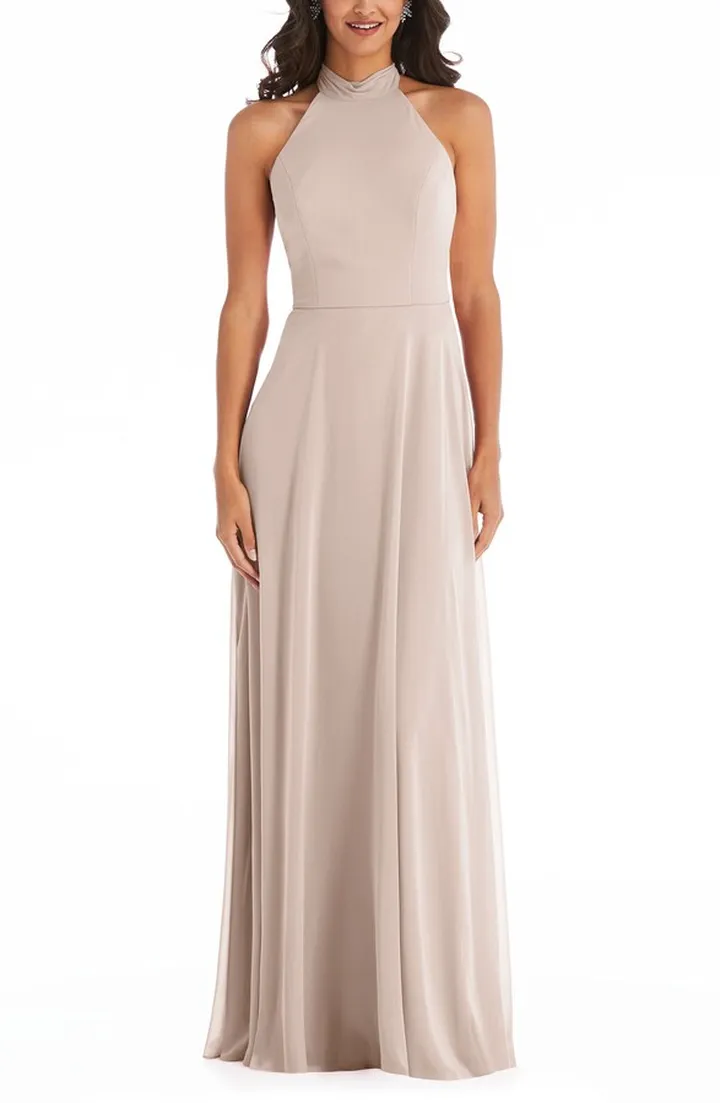 Backless Halter Evening Gown