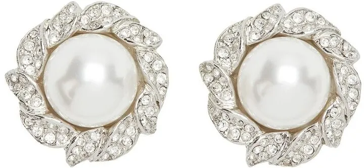 Pearl-Embellished Stud Earrings