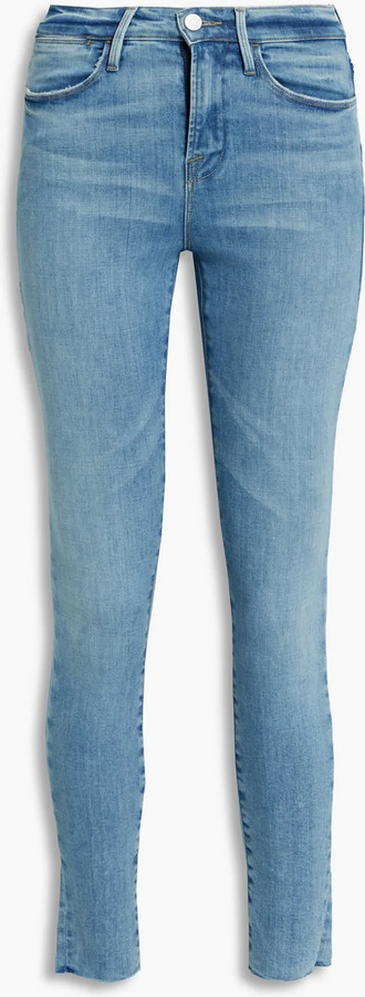 Le High Skinny frayed mid-rise skinny jeans