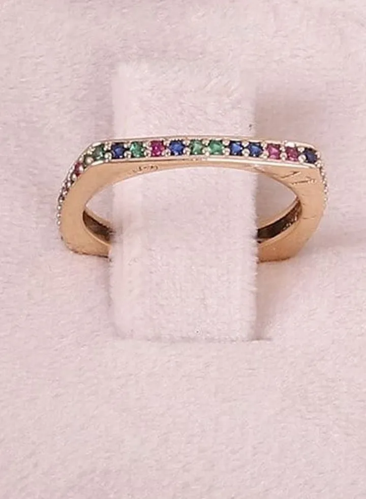 Women's Debla Ring, Gold Plated, High Quality With Sparkling Zircon