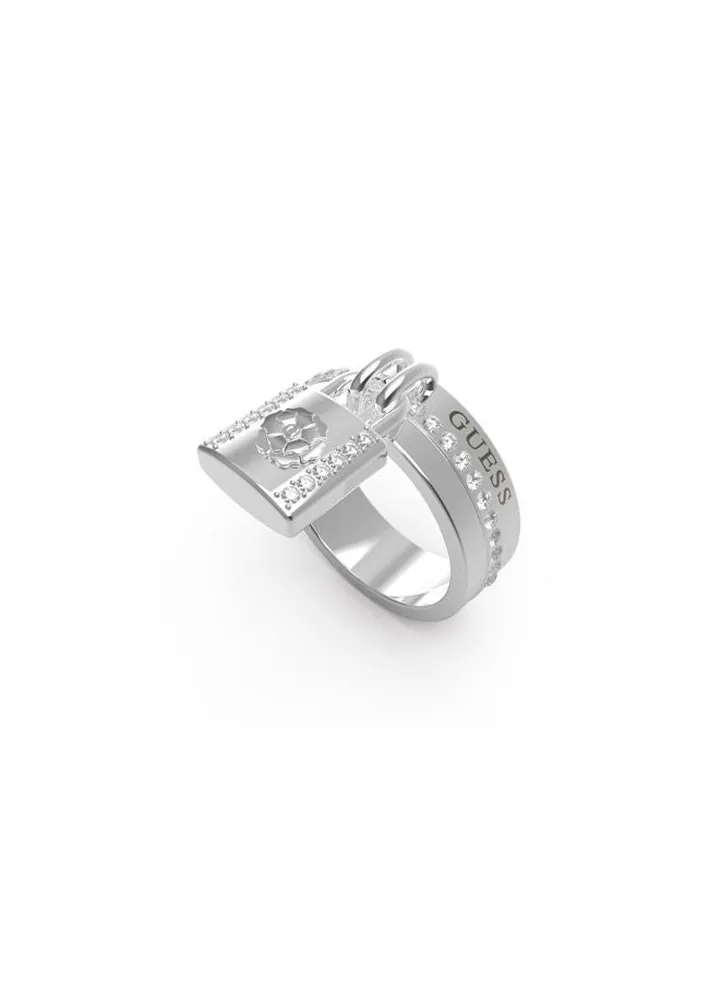 4G Peony Dangling Padlock Ring