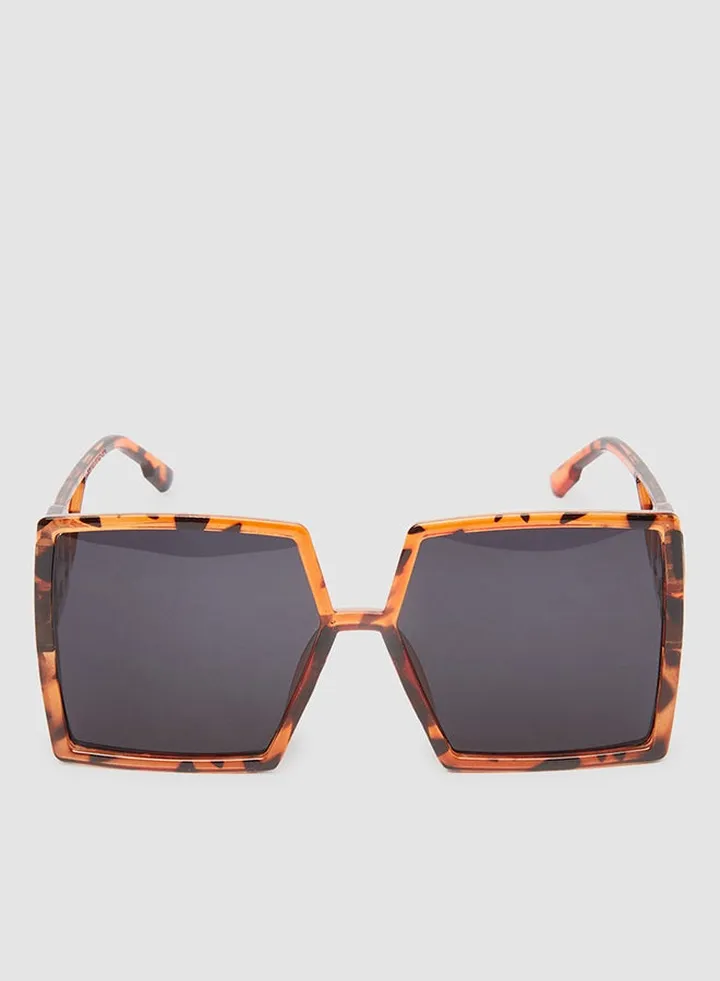 Women's Sunglass With Durable Frame Lens Color Grey Frame Color Tiger Pattern