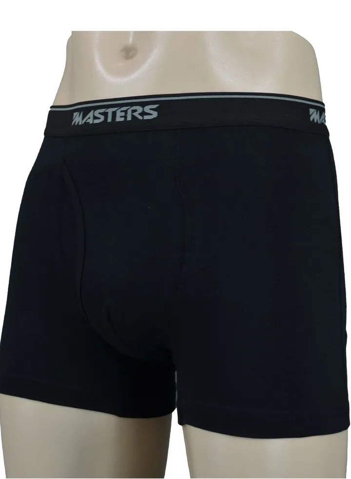 Masters Underwear For Men Classic Boxer Cotton Stretch - Black