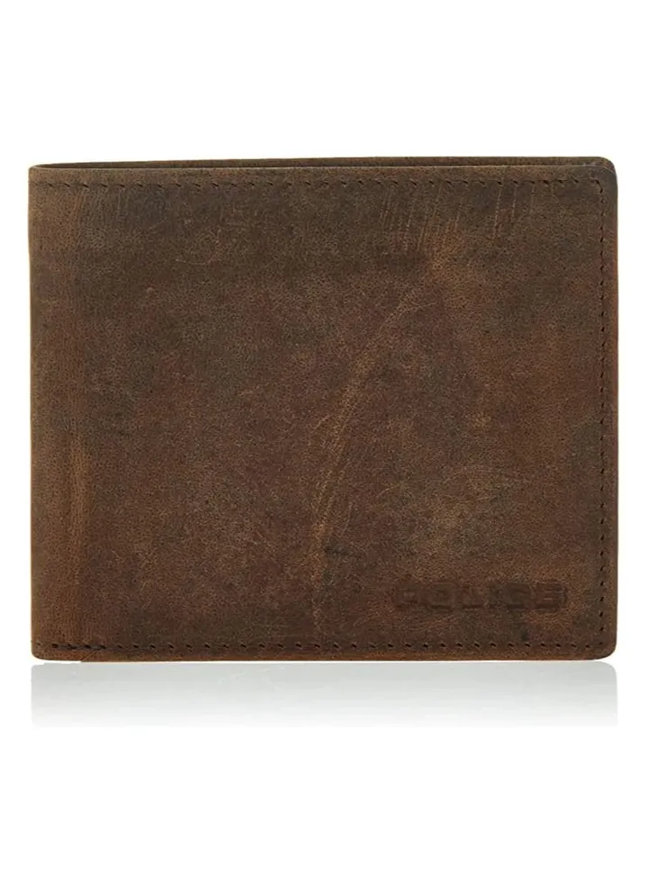 Police Lash Mark Slim Wallet - Brown