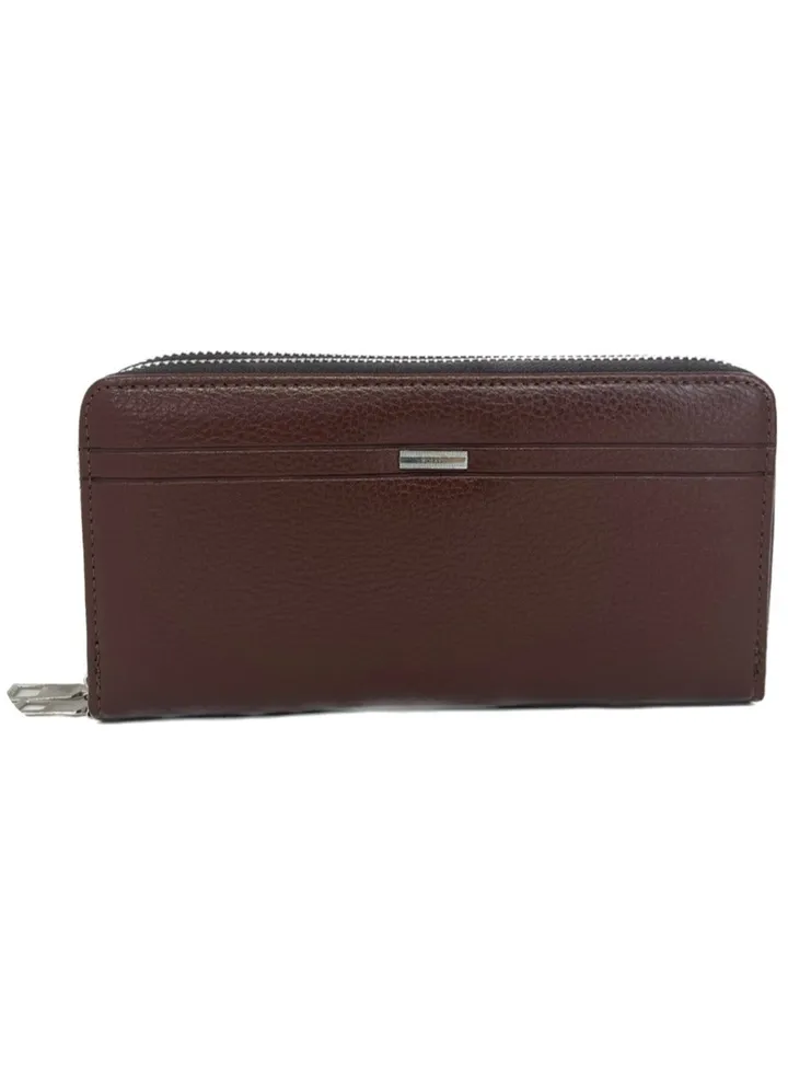 Long Leather Wallet For Men, Brown; Hold Money, Cards, Phone & Bills.