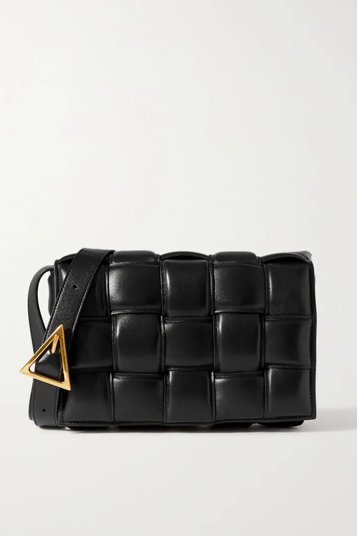 Bottega Veneta - Cassette Padded Intrecciato Leather Shoulder Bag - Black