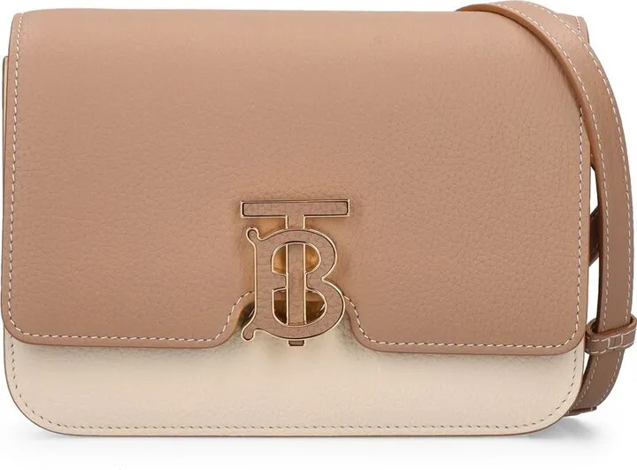 Small TB grainy leather shoulder bag