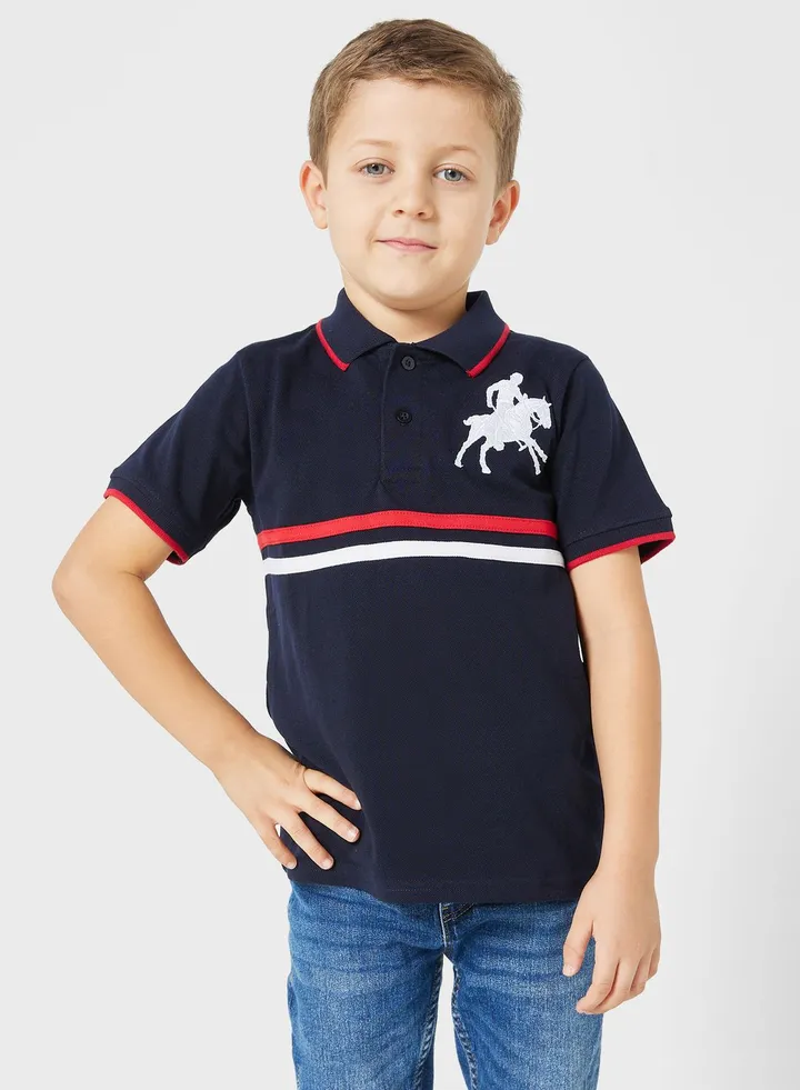 Boys Chest Stripe Polo Shirt