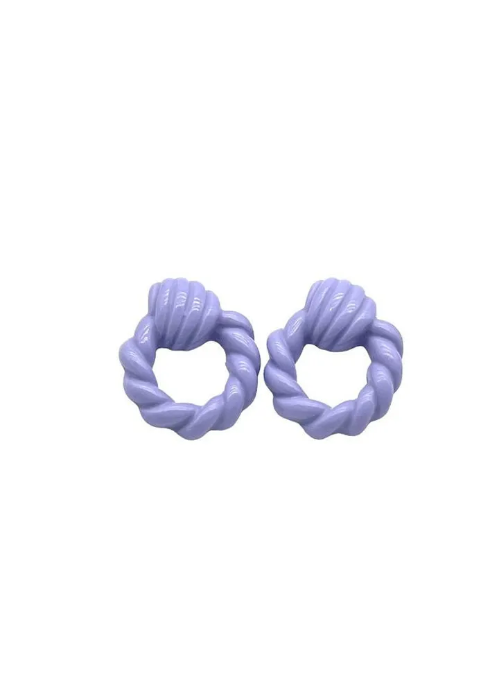 Quirky Cyrcil Earring Of Fluffy Women's Accessories-Purple