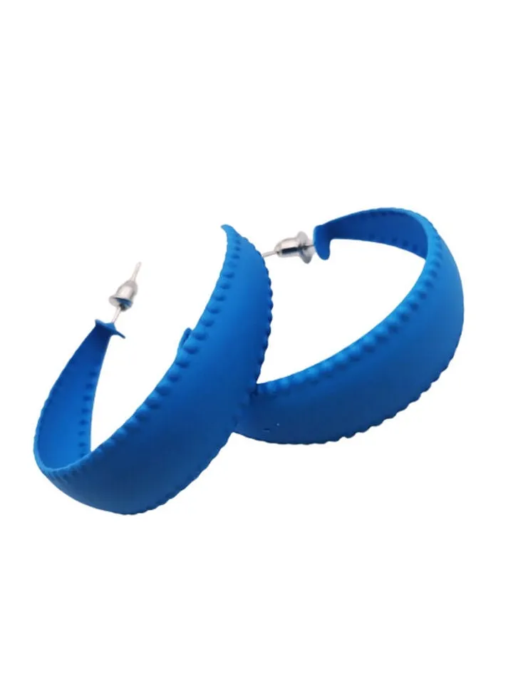 curved Earring Of Fluffy Women's Accessories-Blue
