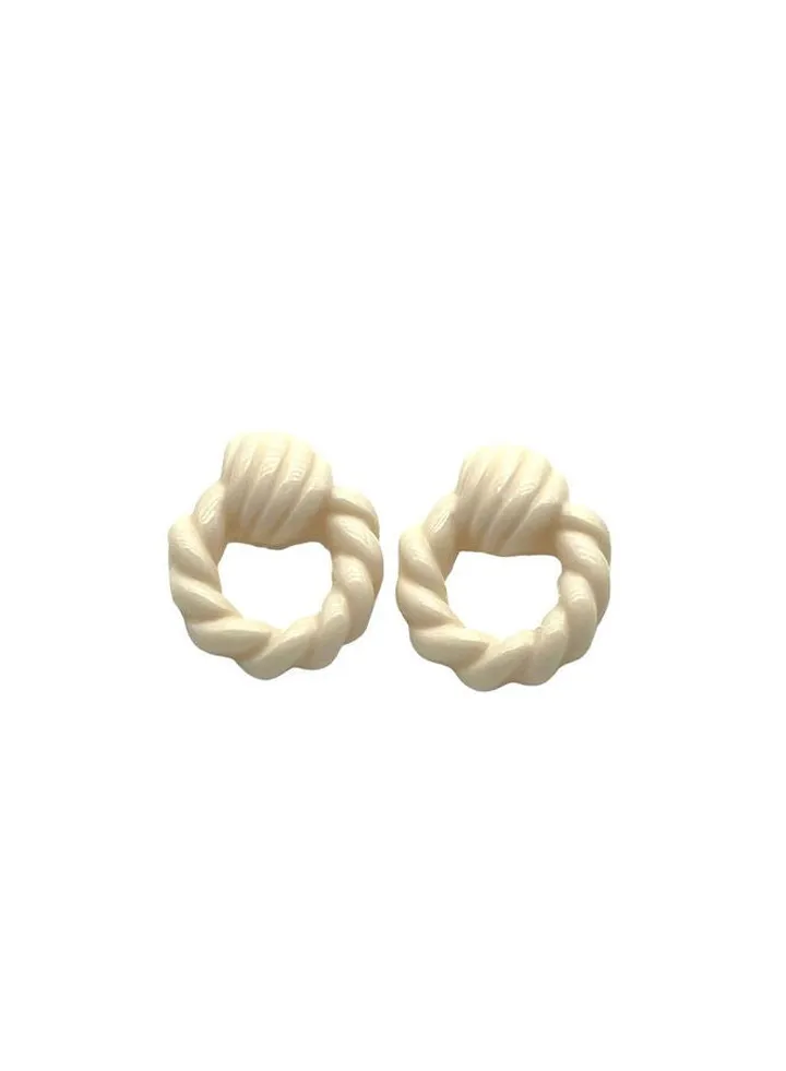 Quirky Cyrcil Earring Of Fluffy Women's Accessories-White