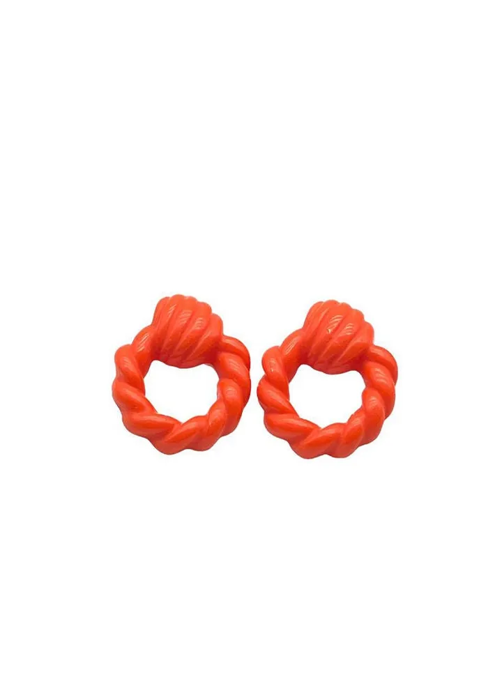 Quirky Cyrcil Earring Of Fluffy Women's Accessories-Orange