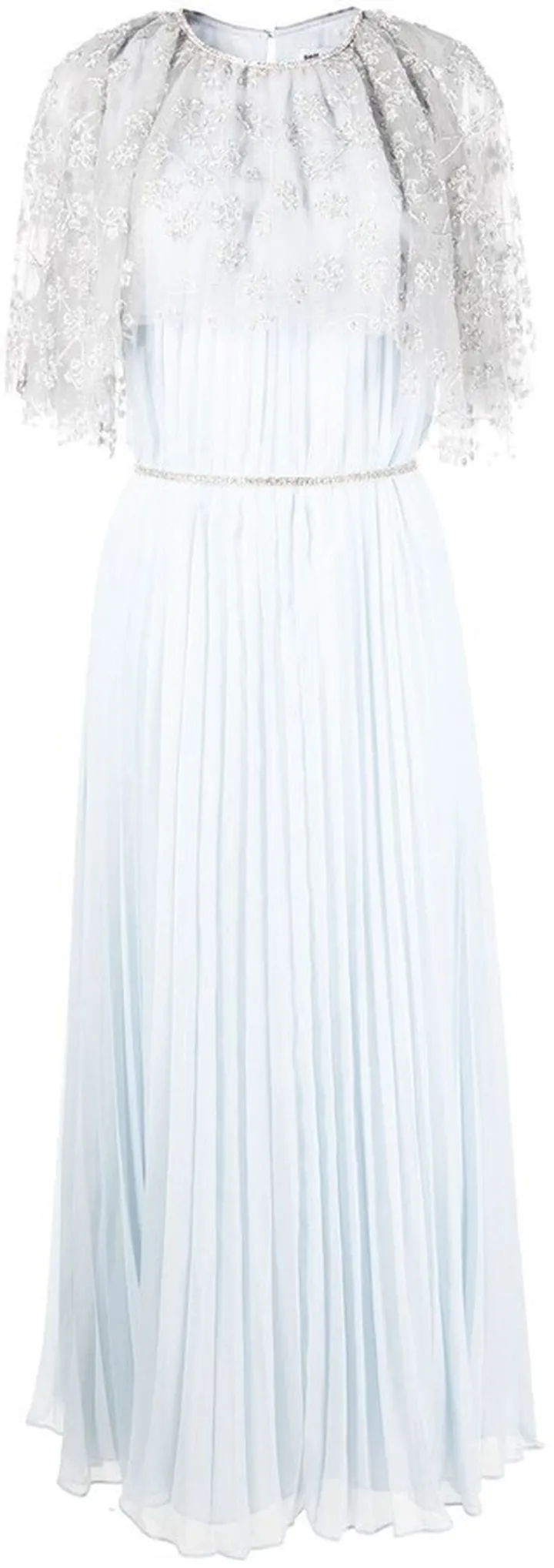 Floral Appliqué Crystal Gown