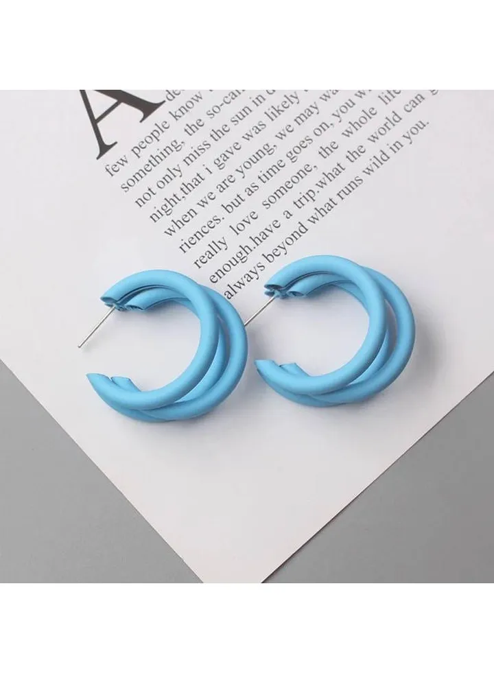 Trouble Lines Earring Of Fluffy Women's Accessories-Blue