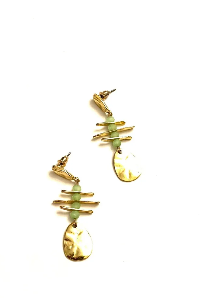 Golden skeleton dangled earrings