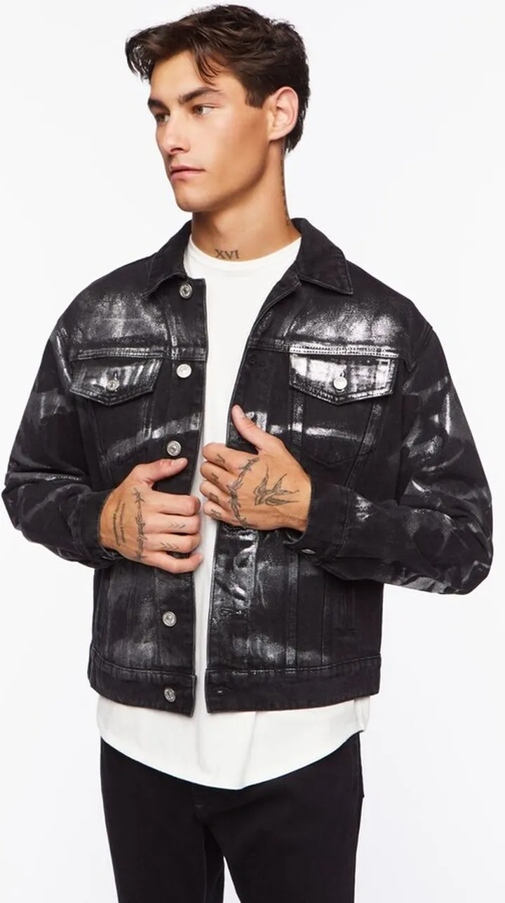 Metallic Denim Trucker Jacket