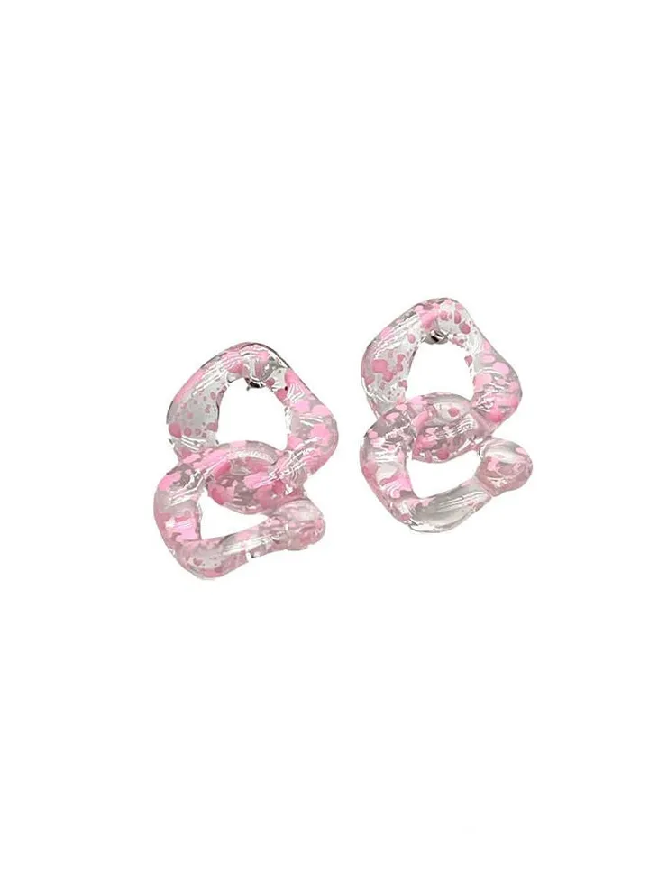 transparent Earring Of Fluffy Women's Accessories-Pink