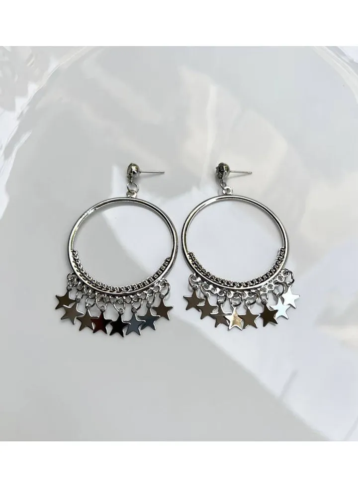 Stars Group Earring Of Fluffy Women's Accessories-Silver