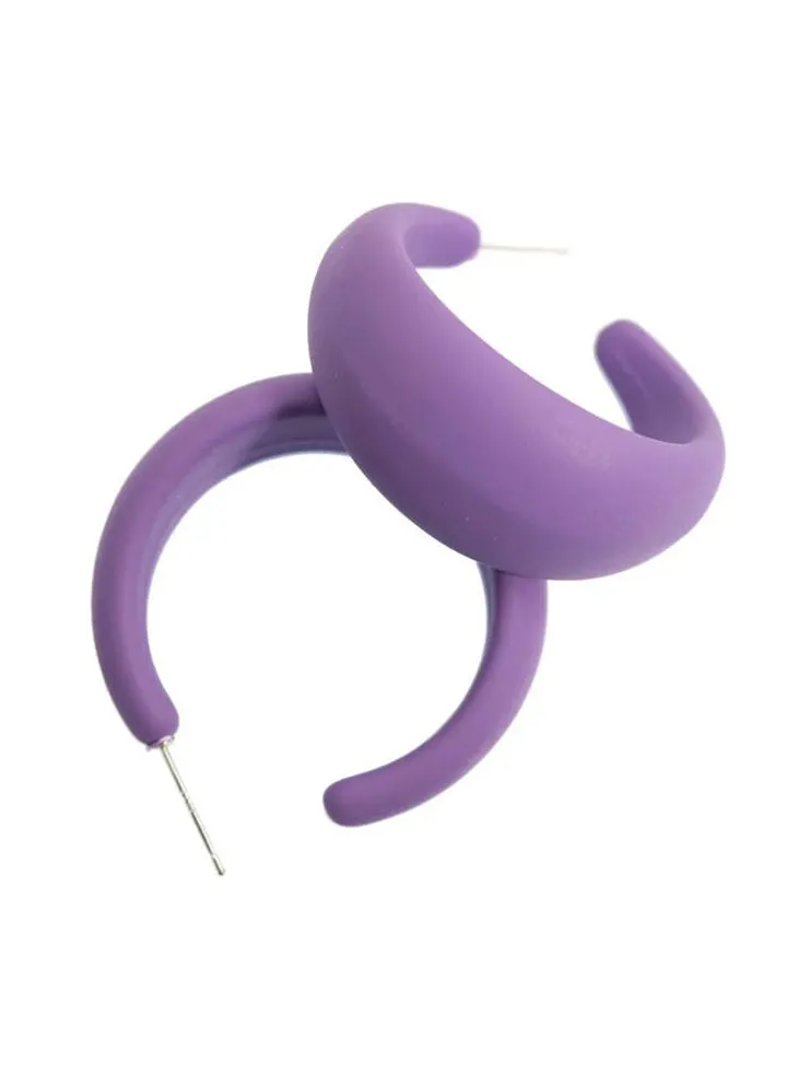 Bold Quirky Earring Of Fluffy Women's Accessories-Purple