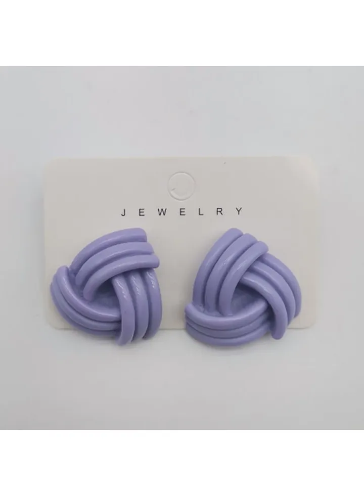 Quirky Lines Earring Of Fluffy Women's Accessories-Purple