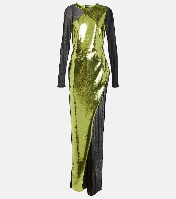 Liquid sequin and tulle gown