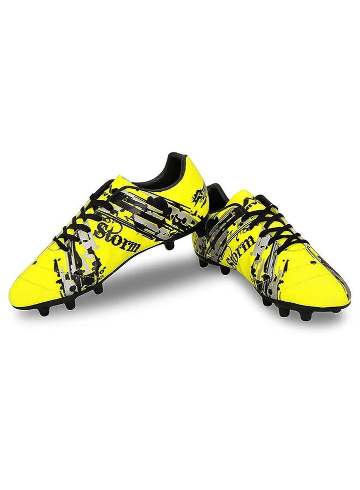 Storm Football Shoes | 7 UK/ 8 US / 41 EU | PVC Synthetic Leather | TPU sole | Lace-Fastening | Padded Footbed