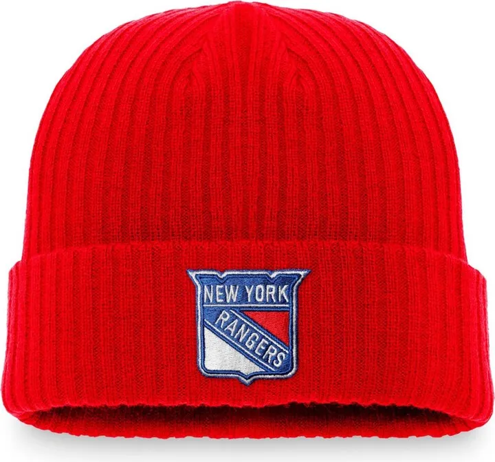 Men's Red New York Rangers Core Primary Logo Cuffed Knit Hat