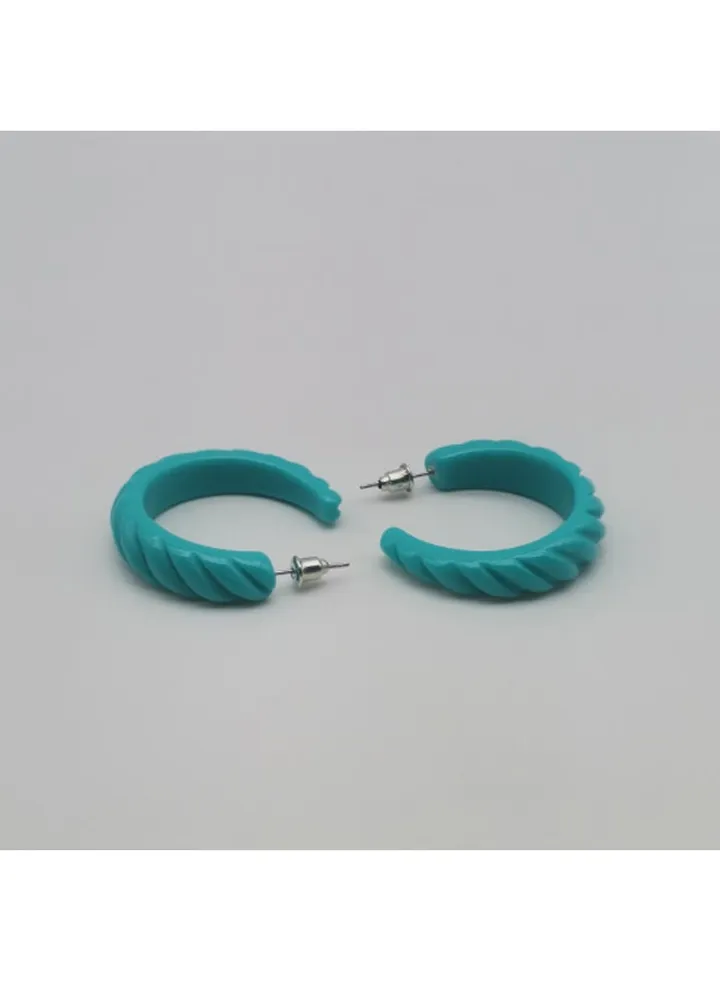 Planner Square Earring Of Fluffy Women's Accessories-Green