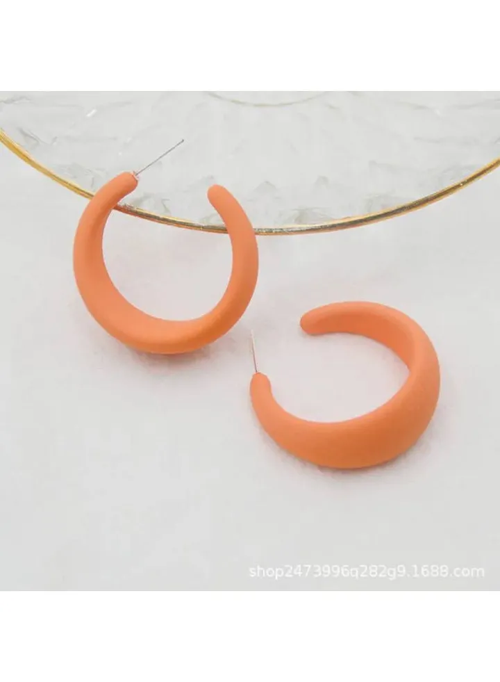 Bold Quirky Earring Of Fluffy Women's Accessories-Orange