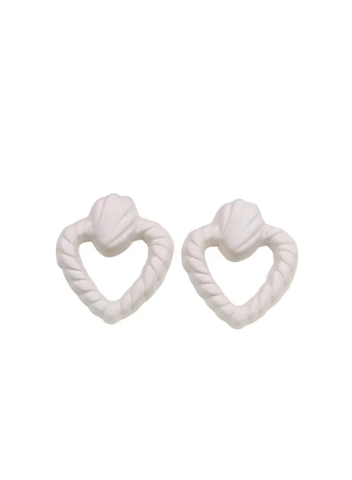 triangle Earring Of Fluffy Women's Accessories-White