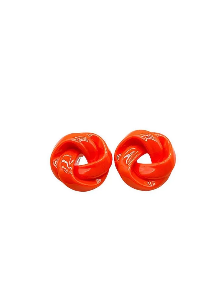Flower Earring Of Fluffy Women's Accessories-Orange
