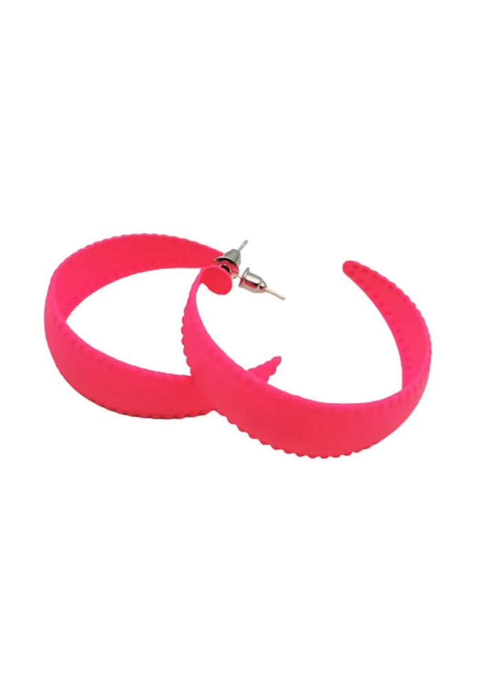 curved Earring Of Fluffy Women's Accessories-Pink