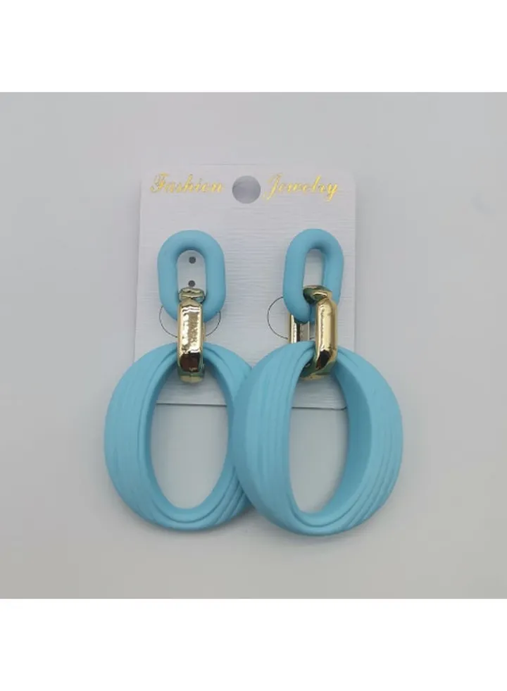Zero Cyrcil Earring Of Fluffy Women's Accessories-Blue