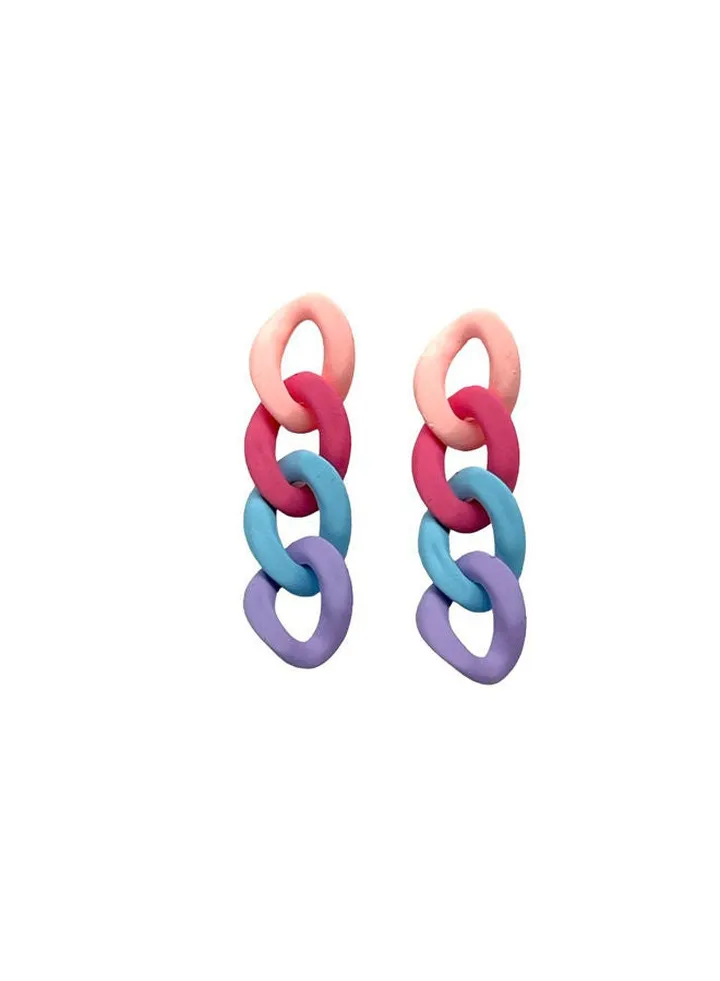 Colors Chains Earring Of Fluffy Women's Accessories-Multicolour