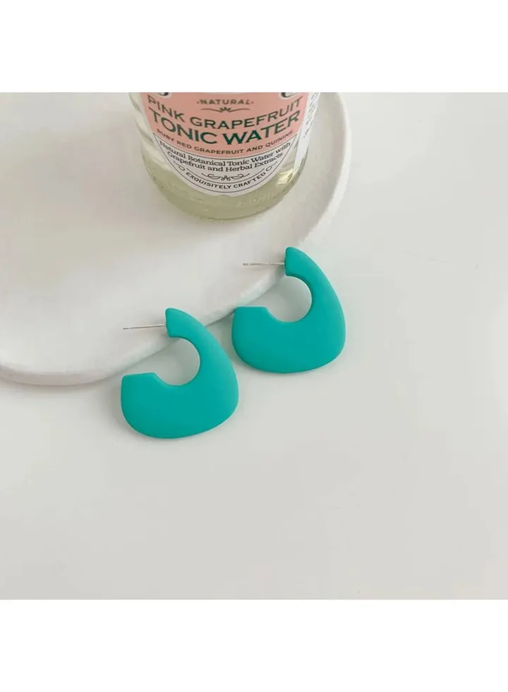 L Slide Earring Of Fluffy Women's Accessories-Green
