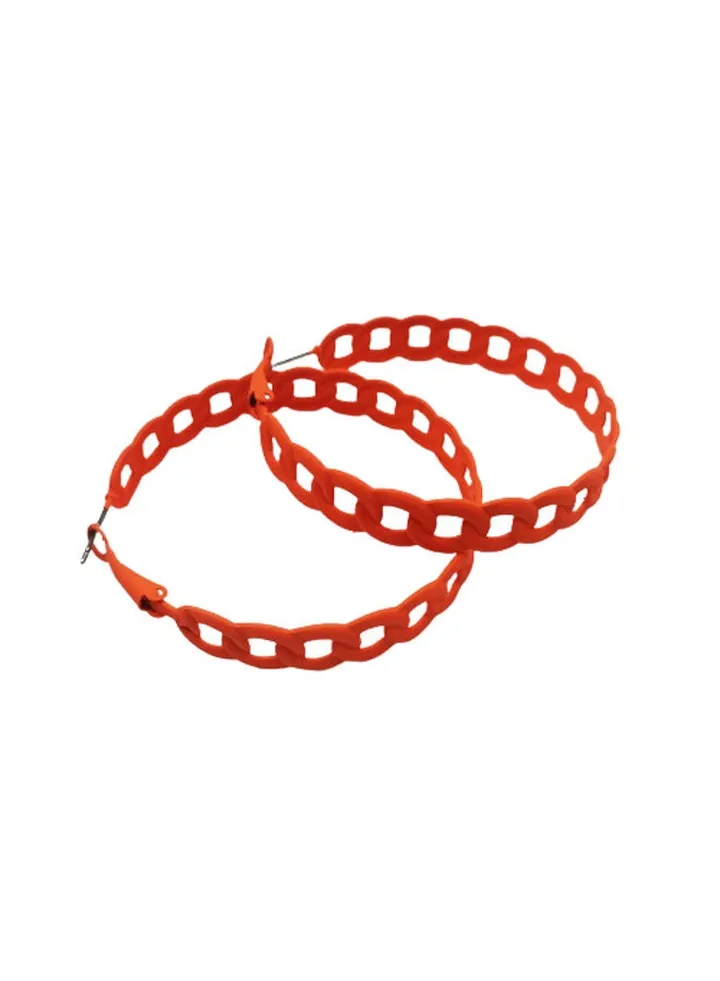 Freaz Squar Earring Of Fluffy Women's Accessories-Orange