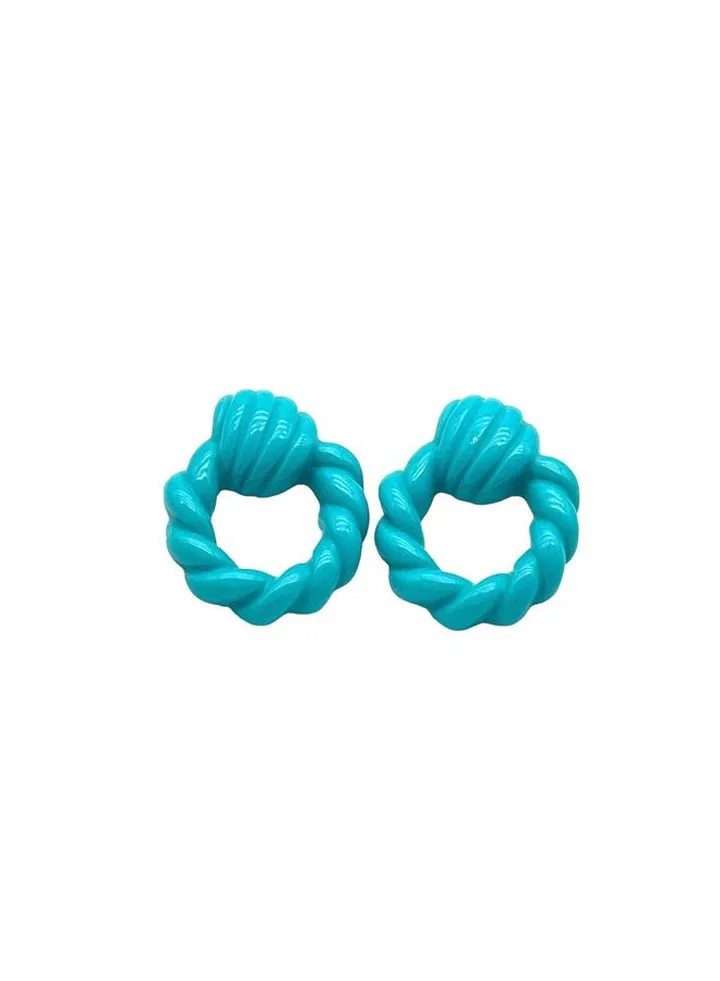 Quirky Cyrcil Earring Of Fluffy Women's Accessories-Blue