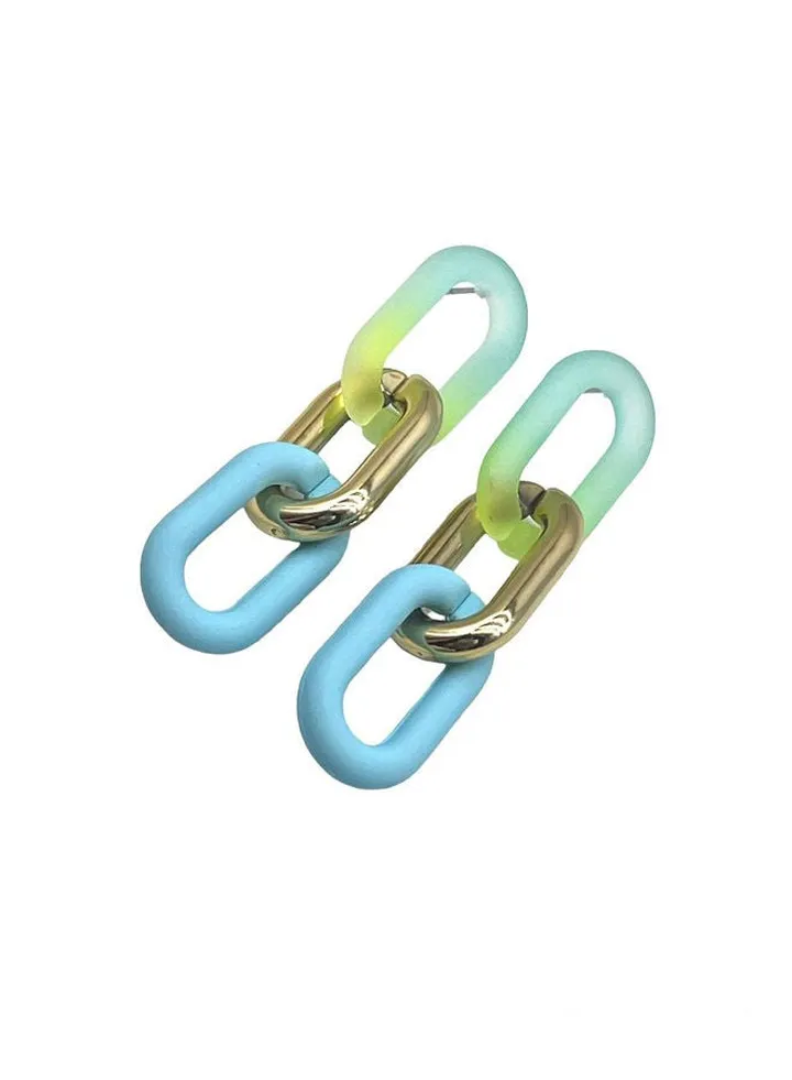 Colors Chains Earring Of Fluffy Women's Accessories-Gold
