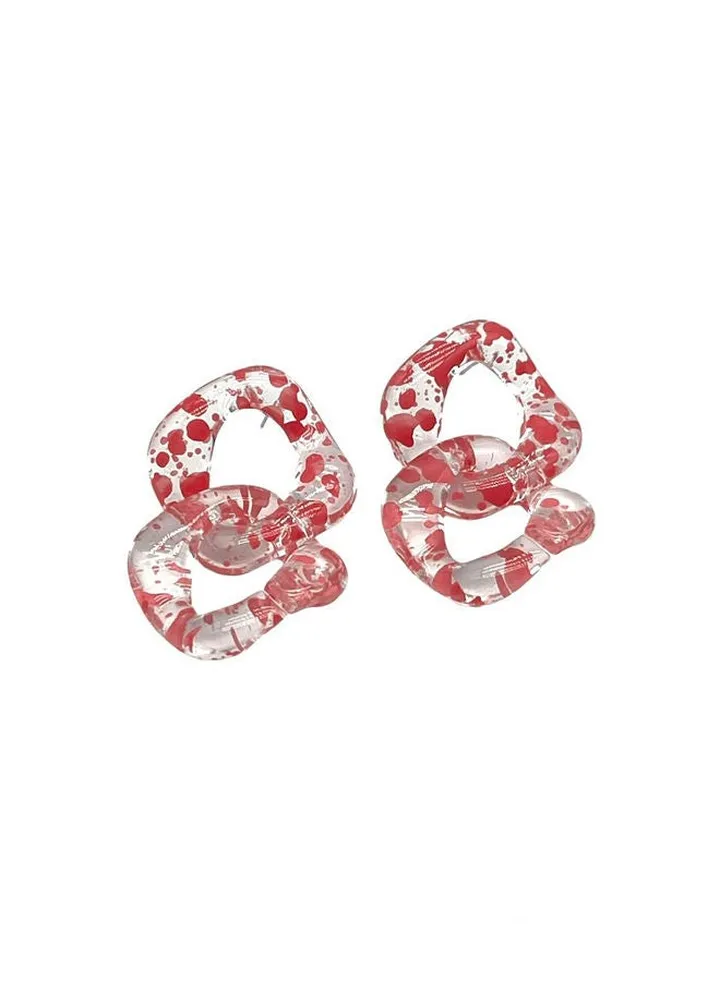 transparent Earring Of Fluffy Women's Accessories-Pink
