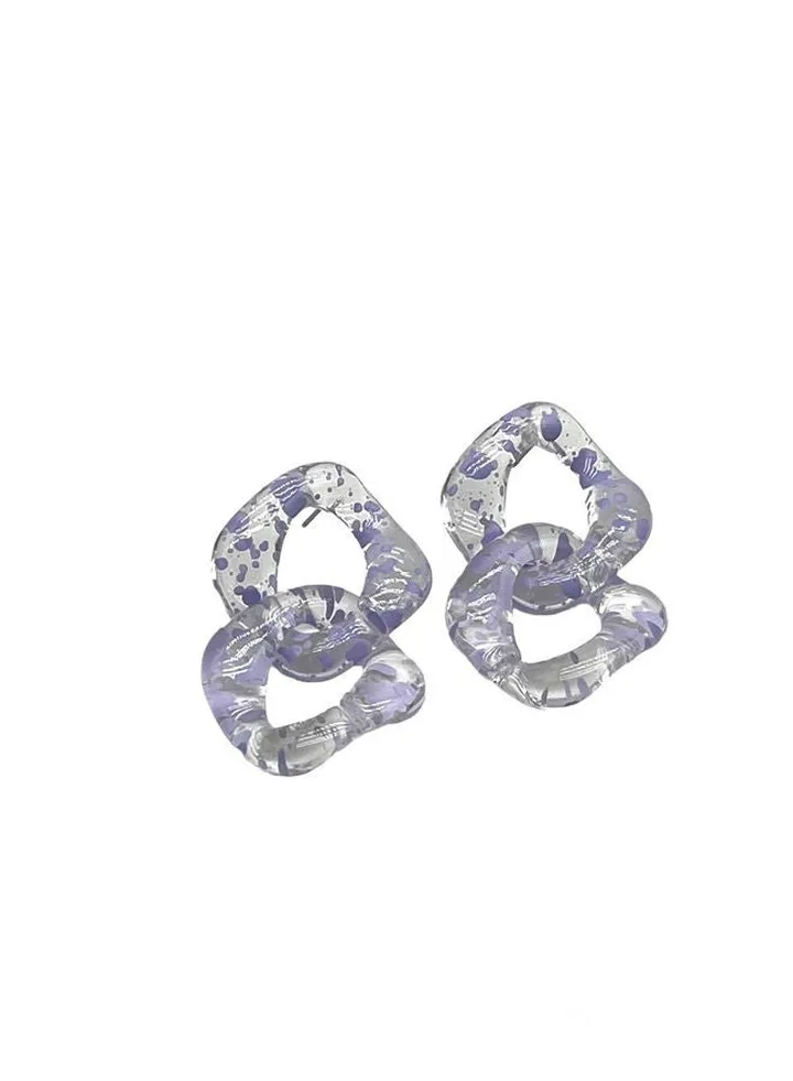 transparent Earring Of Fluffy Women's Accessories-Purple