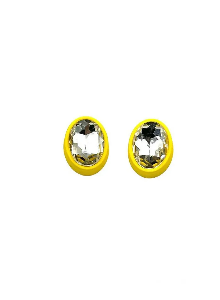 Pie Crystal Earring Of Fluffy Women's Accessories-Yellow