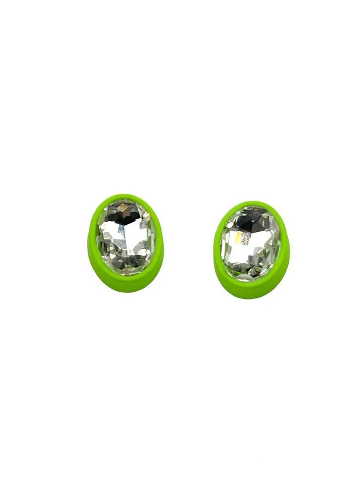Pie Crystal Earring Of Fluffy Women's Accessories-Green