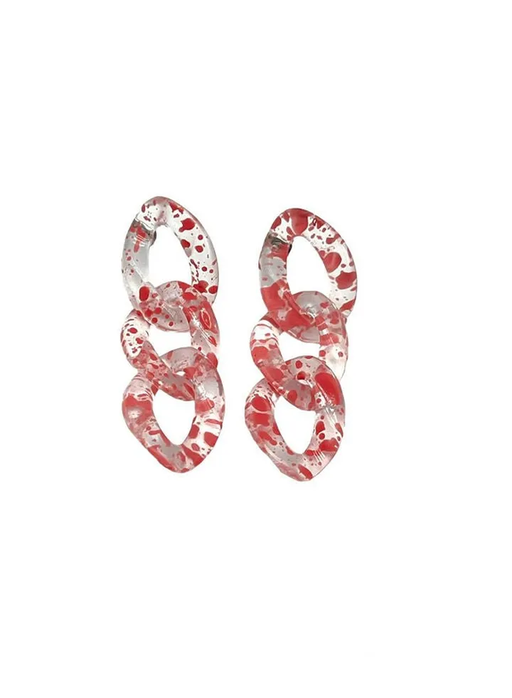 Chains Earring Of Fluffy Women's Accessories-Pink