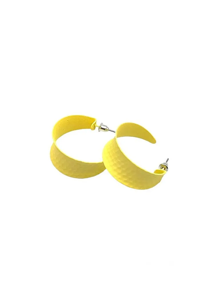 Bold Quirky Earring Of Fluffy Women's Accessories-Yellow