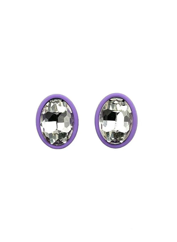 Pie Crystal Earring Of Fluffy Women's Accessories-Purple