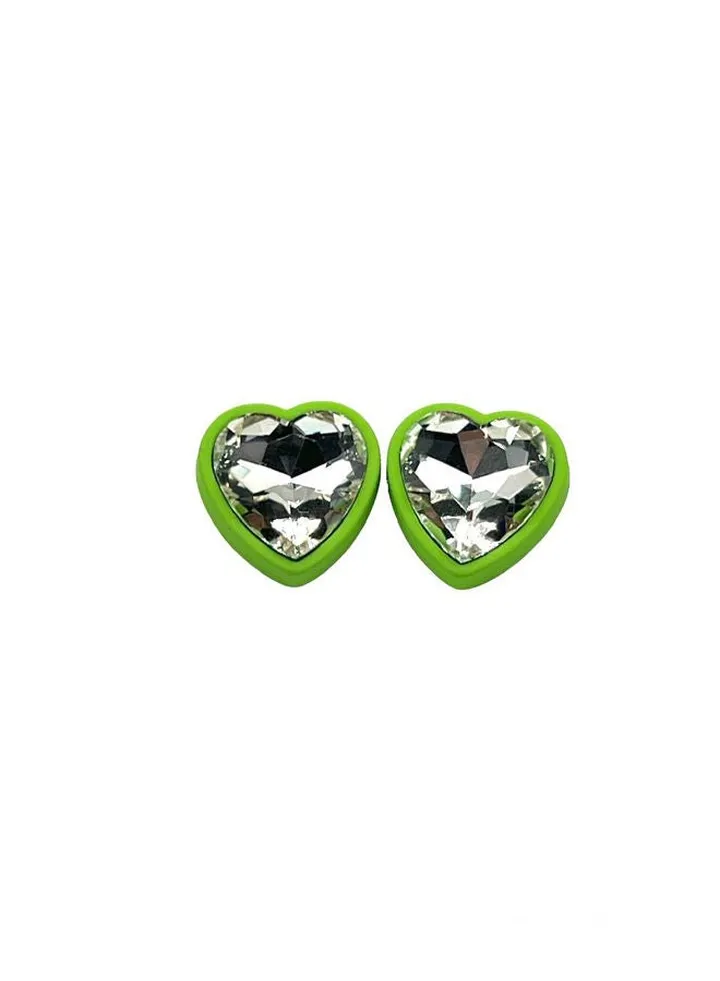 Heart Crystal Earring Of Fluffy Women's Accessories-Green