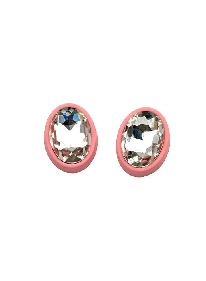 Pie Crystal Earring Of Fluffy Women's Accessories-Pink