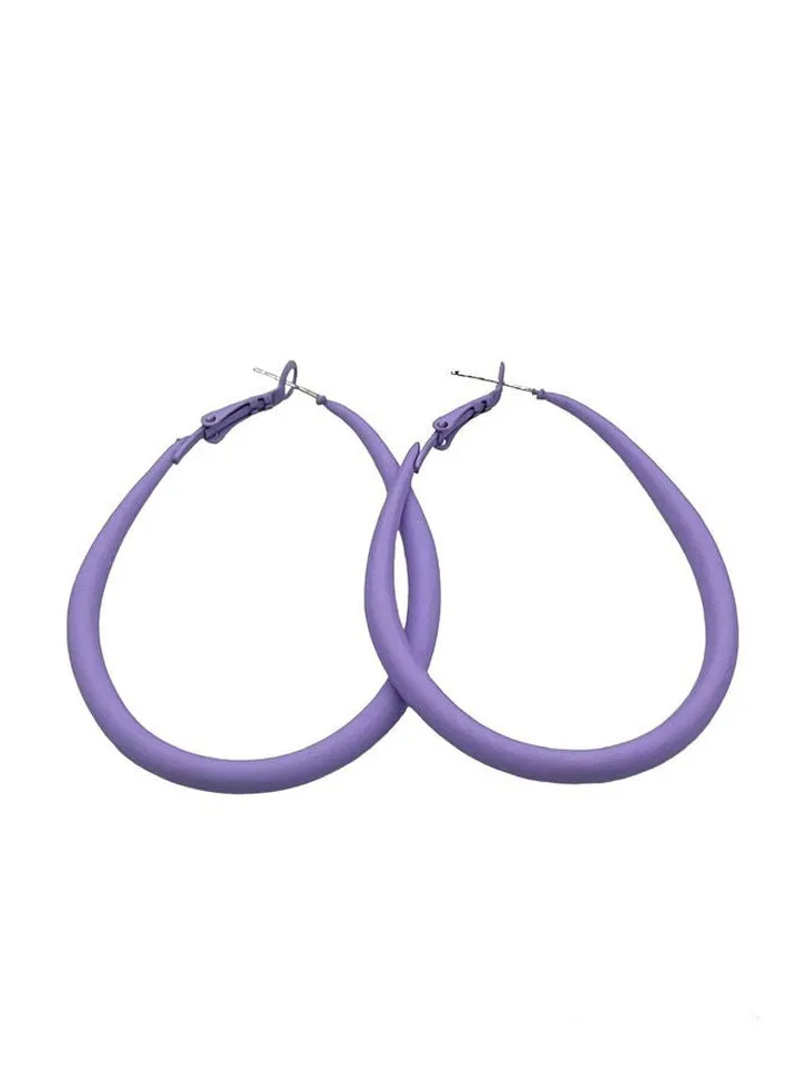 Egg Shape Earring Of Fluffy Women's Accessories-Purple